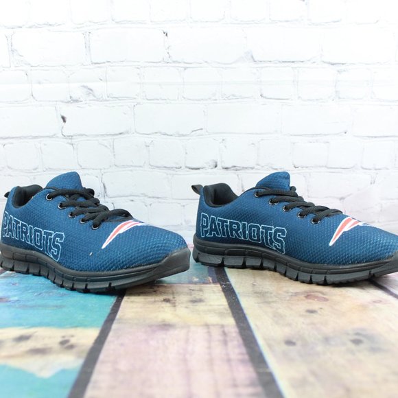 New England Patriots Logo Blue Mesh Low Top Custom Sneakers Size M 6 / L 8 - Picture 3 of 9